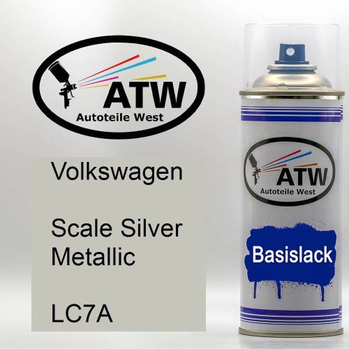 Volkswagen, Scale Silver Metallic, LC7A: 400ml Sprühdose, von ATW Autoteile West.